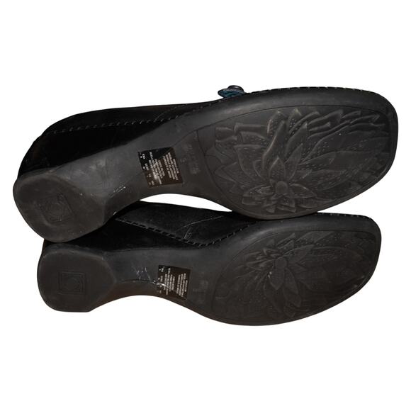 Kenneth Cole Reaction Black Leather Mary Jane Wedge Heels Women’s Size 9 Comfort - Picture 7 of 9